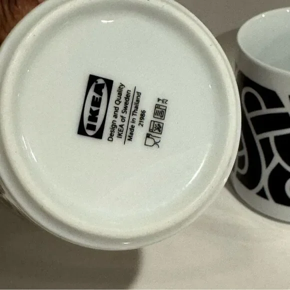 IKEA SÖTRÖNN Black and White Mug Set of 2 - Picture 4 of 5